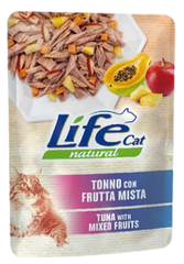 Вологий корм для котів LifeNatural Тунець із фруктовим міксом (tuna with fruit mix), 70 г LifeNatural