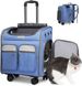 Тележка-рюкзак для переноски собак и котов Voyager Pet LVGB2010 с телескопической ручкой и 4-мя колесами, Синий, 41х30х48 см