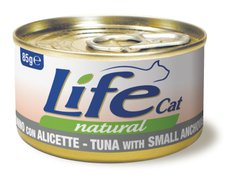 Консерва для котів LifeNatural Тунець з анчоусами (tuna with small anchovies), 85 г LifeNatural