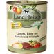 LandFleisch консервы для собак с ягненком, уткой, картофелем и диким яблоком, 800 г