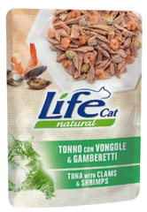 Вологий корм для котів LifeNatural Тунець з мідіями та креветками (tuna with clams and shrimps), 70 г LifeNatural