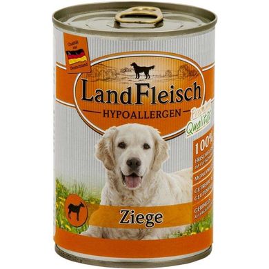 Гіпоалергенні безглютенові консерви для собак Landfleisch Dog Hypoallergen Ziege з козячим м'ясом і пребіотиком LandFleisch